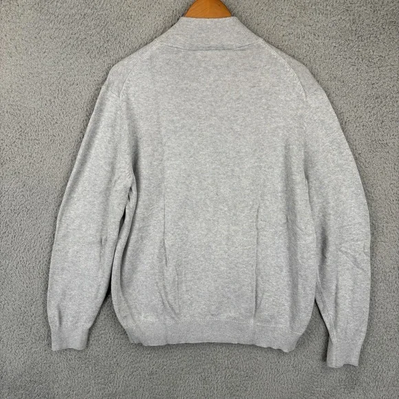Vineyard Vines Sweater Mens Medium Gray 1/4 Zip Cashmere Blend Preppy Casual - Picture 6 of 8